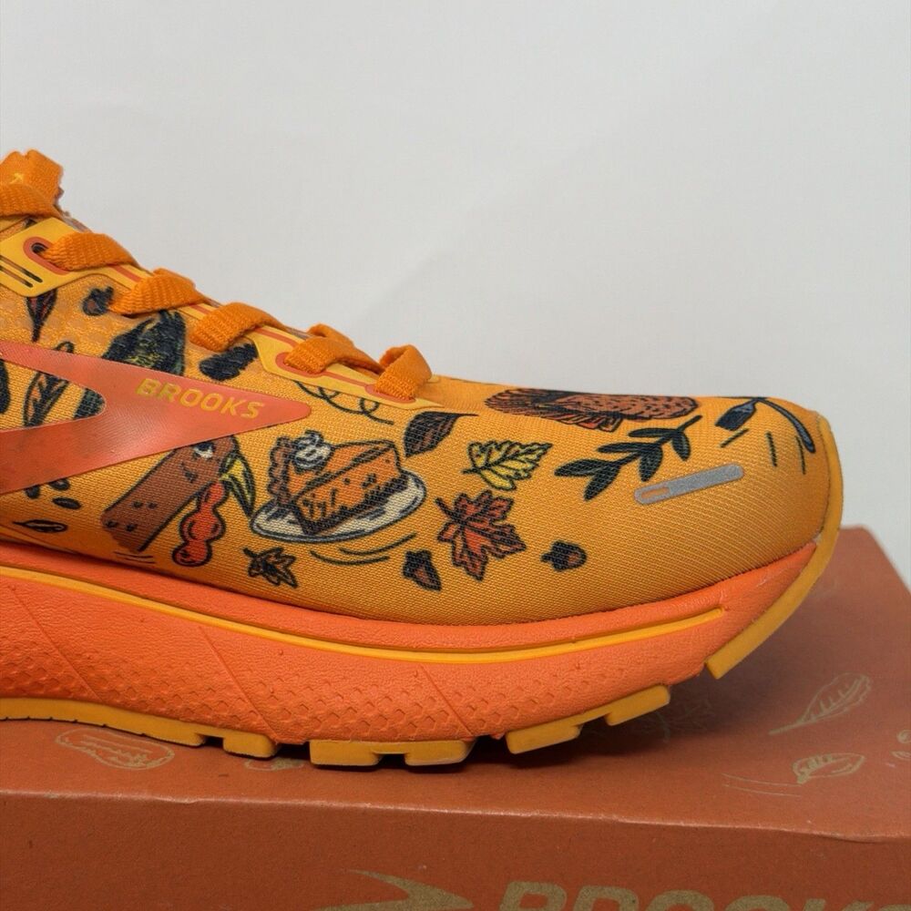 Brooks Ghost 14 Turkey Trot Thanksgiving Running Shoes Women 7B Orange AUTH - Picture 10 of 16